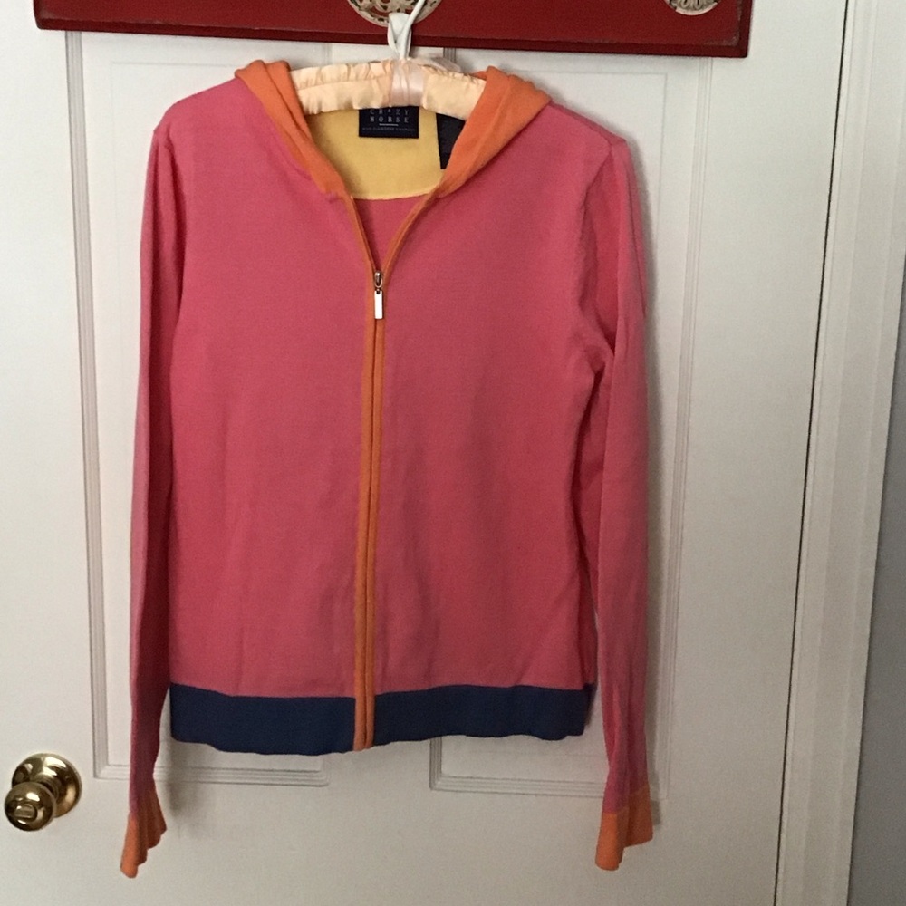 Claiborne Pink and Orange Women's Bomber Jacket